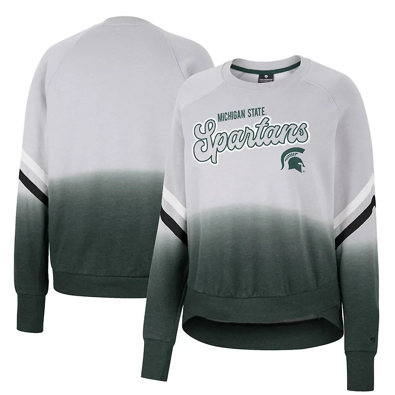 Colosseum Michigan State Spartans Cue Cards Dip-Dye Raglan Pullover Sweatshirt
