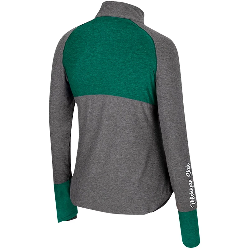 Colosseum Michigan State Spartans Morningside Sleeve Hit Raglan Quarter-Zip Top