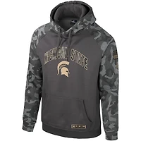 Colosseum Michigan State Spartans OHT Military Appreciation Camo Raglan Pullover Hoodie
