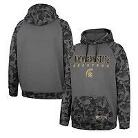Colosseum Michigan State Spartans OHT Military Appreciation Camo Stack Raglan Pullover Hoodie