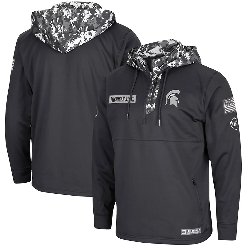 Colosseum Michigan State Spartans OHT Military Appreciation Digi Camo Quarter-Zip Hoodie