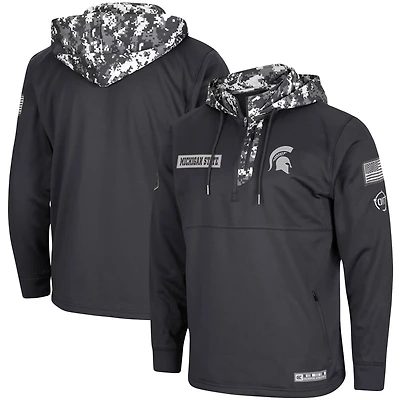 Colosseum Michigan State Spartans OHT Military Appreciation Digi Camo Quarter-Zip Hoodie