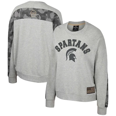 Colosseum Michigan State Spartans OHT Military Appreciation Flag Rank Dolman Pullover Sweatshirt