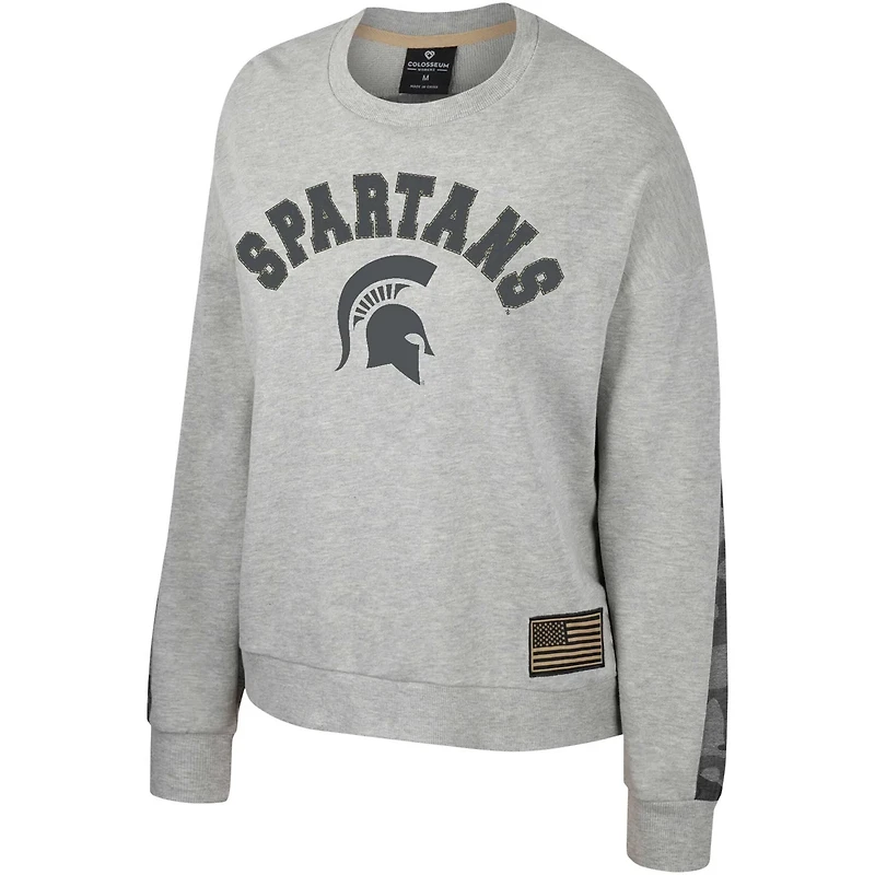 Colosseum Michigan State Spartans OHT Military Appreciation Flag Rank Dolman Pullover Sweatshirt