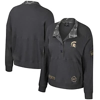 Colosseum Michigan State Spartans OHT Military Appreciation Payback Henley Thermal Sweatshirt