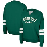 Colosseum Michigan State Spartans Perfect Date Notch Neck Pullover Sweatshirt