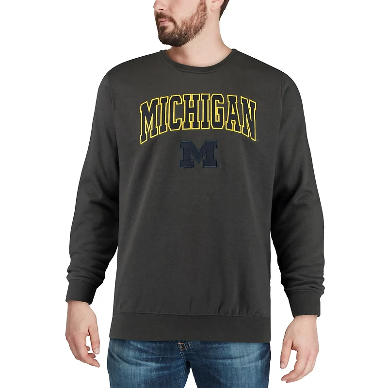 Colosseum Michigan Wolverines Arch Logo Crew Neck Sweatshirt