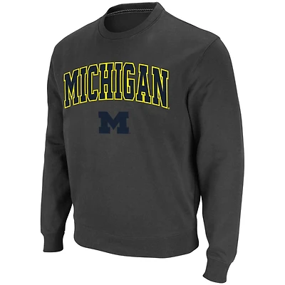 Colosseum Michigan Wolverines Arch  Logo Crew Neck Sweatshirt