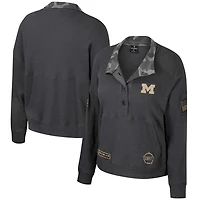 Colosseum Michigan Wolverines OHT Military Appreciation Payback Henley Thermal Sweatshirt