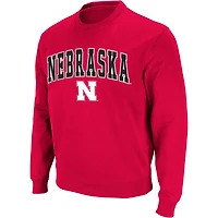 Colosseum Nebraska Huskers Arch  Logo Crew Neck Sweatshirt