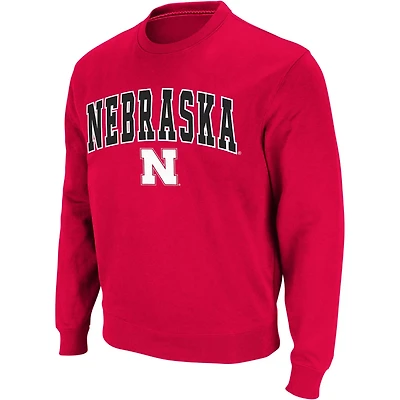 Colosseum Nebraska Huskers Arch  Logo Crew Neck Sweatshirt