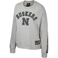 Colosseum Nebraska Huskers OHT Military Appreciation Flag Rank Dolman Pullover Sweatshirt