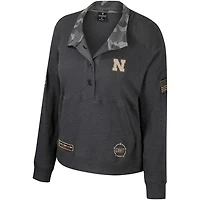 Colosseum Nebraska Huskers OHT Military Appreciation Payback Henley Thermal Sweatshirt