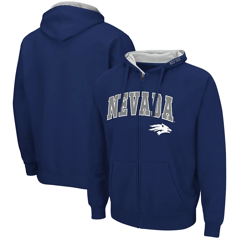 Colosseum Nevada Wolf Pack Arch  Logo 30 Full-Zip Hoodie