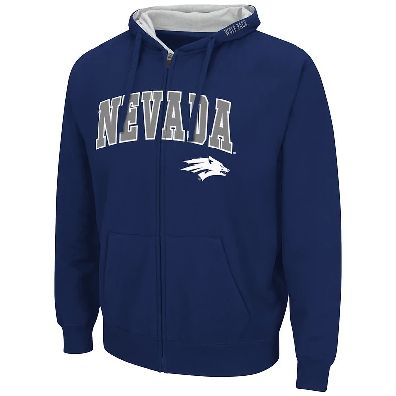 Colosseum Nevada Wolf Pack Arch  Logo 30 Full-Zip Hoodie