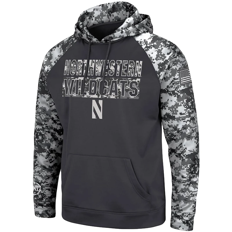 Colosseum Northwestern Wildcats OHT Military Appreciation Digital Camo Pullover Hoodie