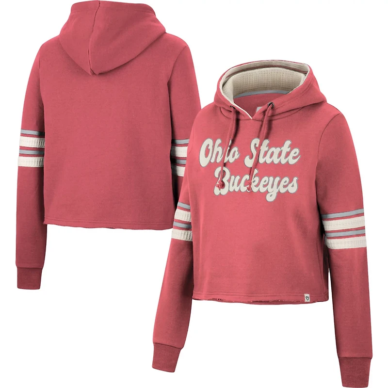 Colosseum Ohio State Buckeyes Retro Cropped Pullover Hoodie