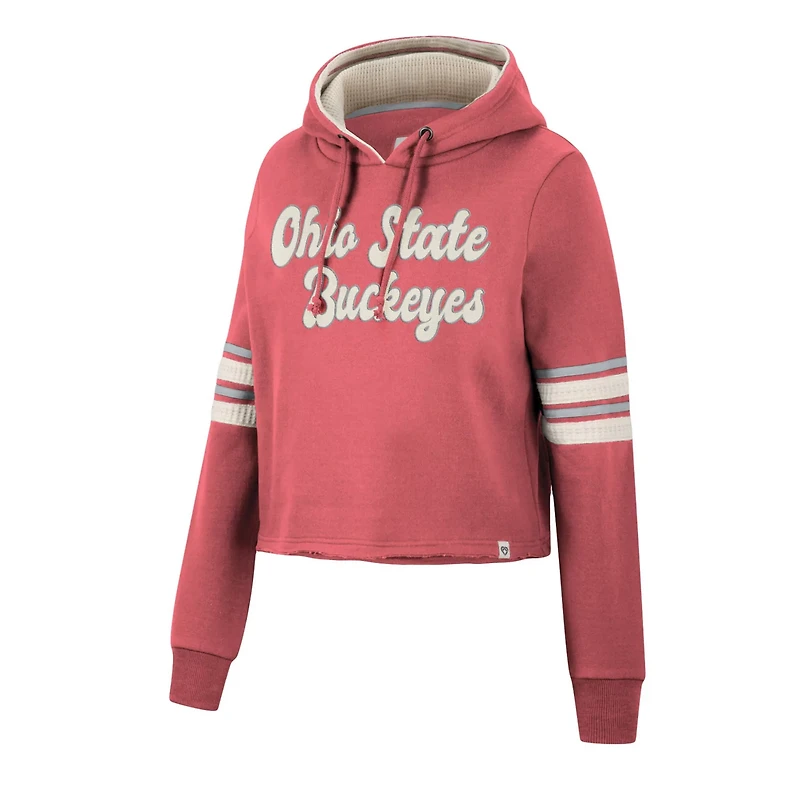 Colosseum Ohio State Buckeyes Retro Cropped Pullover Hoodie