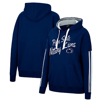 Colosseum Penn State Nittany Lions Serena Oversized Sleeve Striping Pullover Hoodie
