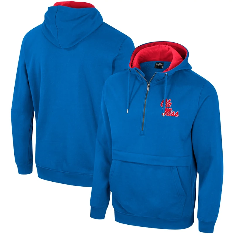Colosseum Powder Ole Miss Rebels Half-Zip Hoodie