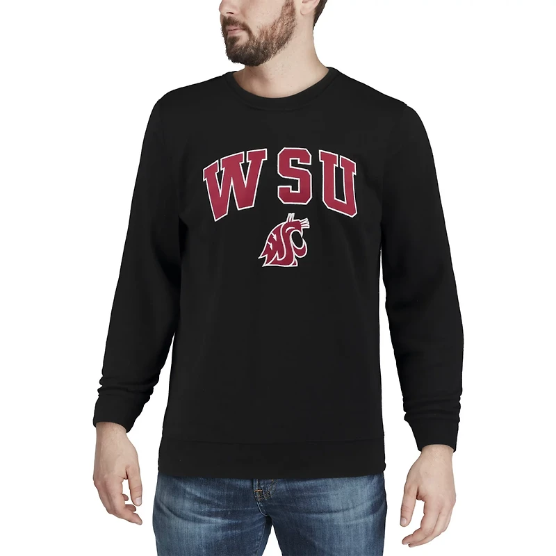 Colosseum Washington State Cougars Arch  Logo Crew Neck Sweatshirt