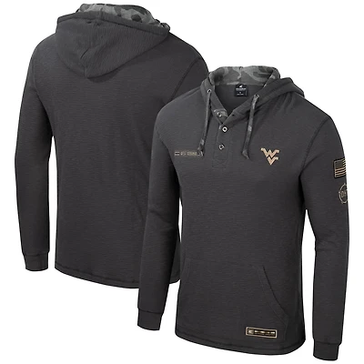 Colosseum West Virginia Mountaineers OHT Military Appreciation Henley Pullover Hoodie