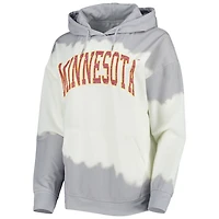 Gameday Couture /Gray Minnesota Golden Gophers For the Fun Double Dip-Dyed Pullover Hoodie