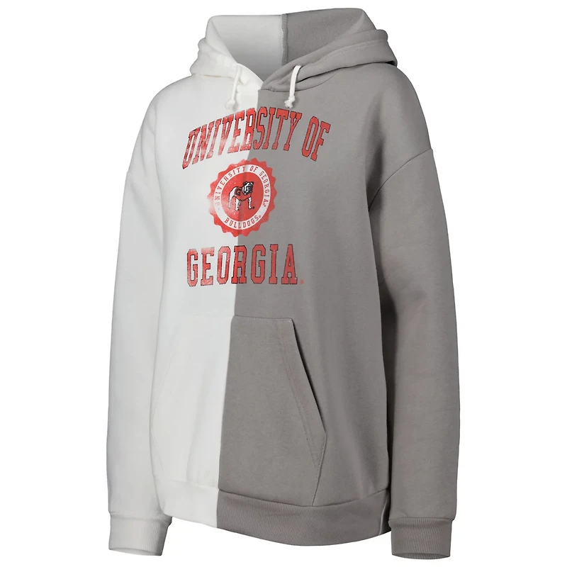 Gameday Couture Gray/ Georgia Bulldogs Split Pullover Hoodie