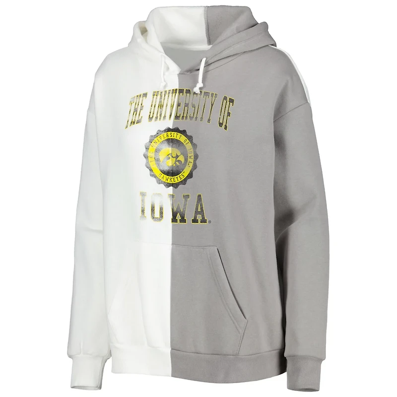 Gameday Couture Gray/ Iowa Hawkeyes Split Pullover Hoodie