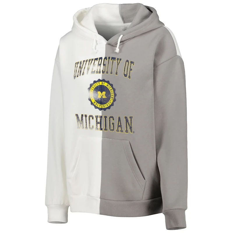Gameday Couture Gray/ Michigan Wolverines Split Pullover Hoodie