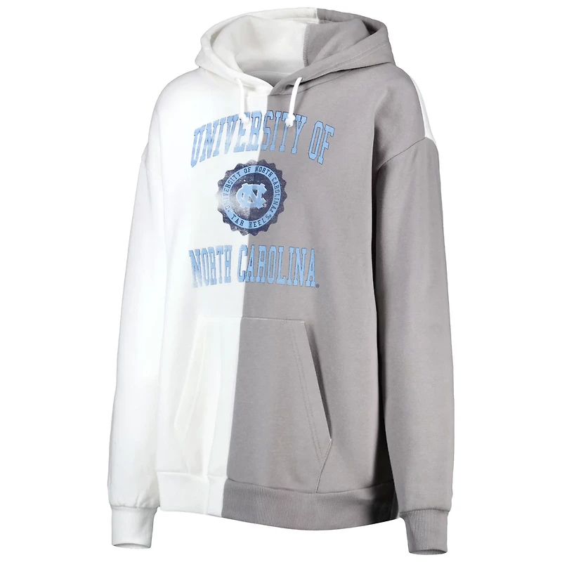 Gameday Couture Gray/ North Carolina Tar Heels Split Pullover Hoodie