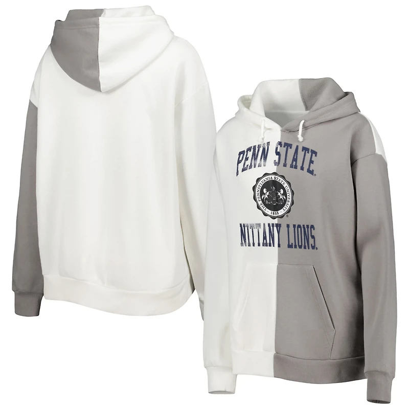 Gameday Couture Gray/ Penn State Nittany Lions Split Pullover Hoodie