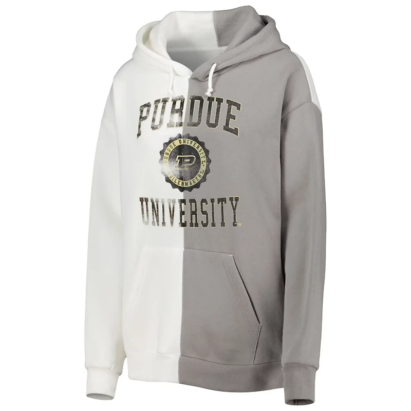 Gameday Couture Gray/ Purdue Boilermakers Split Pullover Hoodie