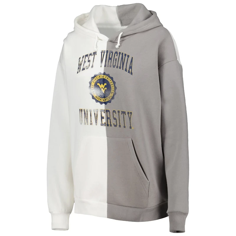 Gameday Couture Gray/ West Virginia Mountaineers Split Pullover Hoodie