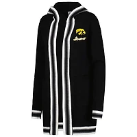 Gameday Couture Iowa Hawkeyes One More Round Tri-Blend Striped Hooded Cardigan Sweater