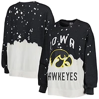 Gameday Couture Iowa Hawkeyes Twice As Nice Faded Dip-Dye Pullover Long Sleeve Top