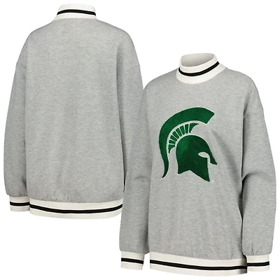 Gameday Couture Michigan State Spartans It To Win Sporty Mock Neck Pullover Sweatshirt