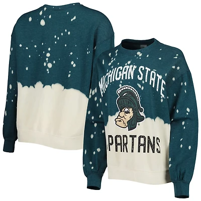 Gameday Couture Michigan State Spartans Twice As Nice Faded Dip-Dye Pullover Long Sleeve Top