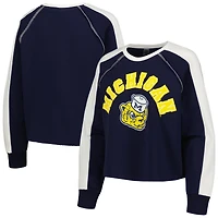 Gameday Couture Michigan Wolverines Blindside Raglan Cropped Pullover Sweatshirt