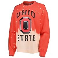 Gameday Couture Ohio State Buckeyes Twice As Nice Faded Dip-Dye Pullover Long Sleeve Top