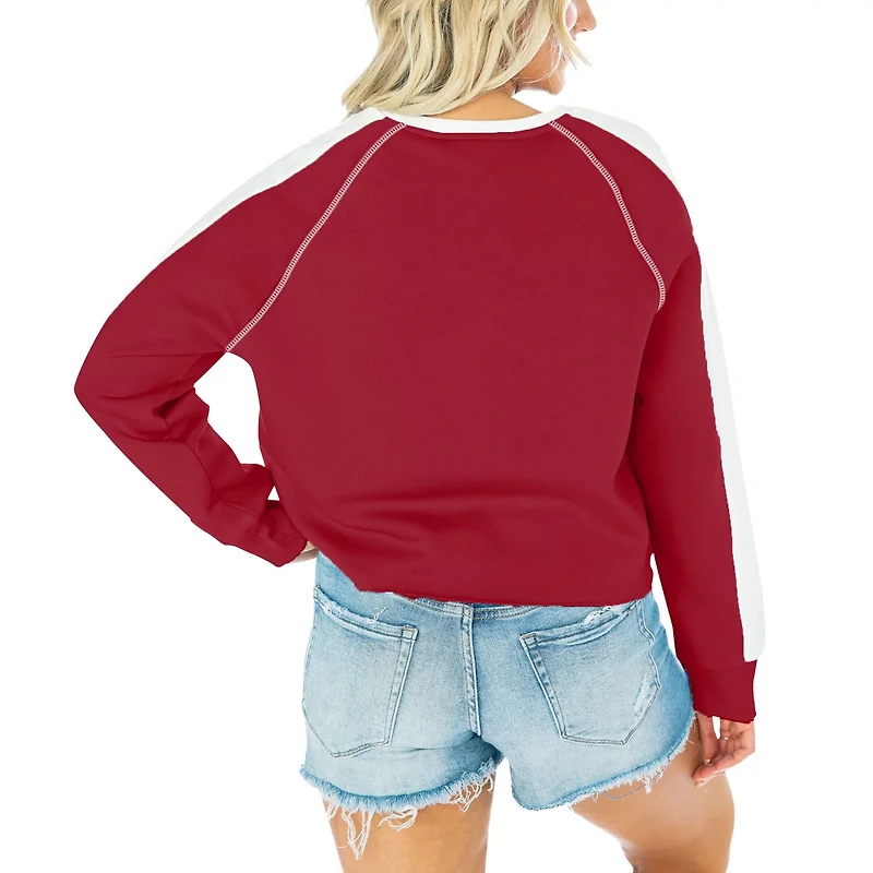 Gameday Couture Oklahoma Sooners Blindside Raglan Cropped Pullover Sweatshirt