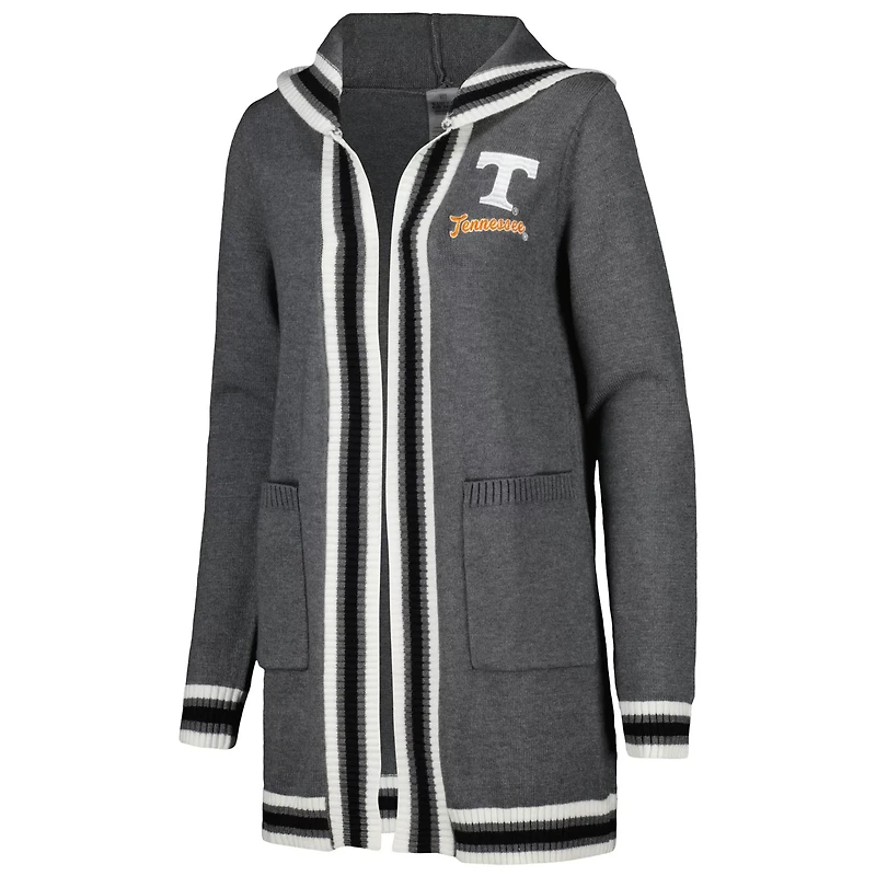 Gameday Couture Tennessee Volunteers One More Round Tri-Blend Striped Hooded Cardigan Sweater