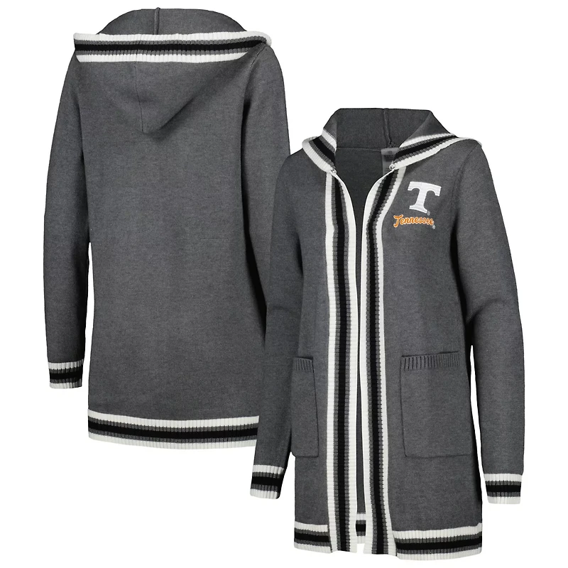 Gameday Couture Tennessee Volunteers One More Round Tri-Blend Striped Hooded Cardigan Sweater