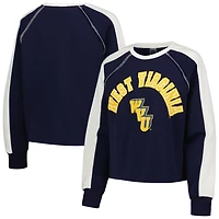 Gameday Couture West Virginia Mountaineers Blindside Raglan Cropped Pullover Sweatshirt