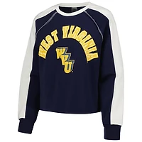 Gameday Couture West Virginia Mountaineers Blindside Raglan Cropped Pullover Sweatshirt