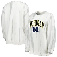 League Collegiate Wear /Silver Michigan Wolverines Classic Arch Dye Terry Pullover Sweatshirt