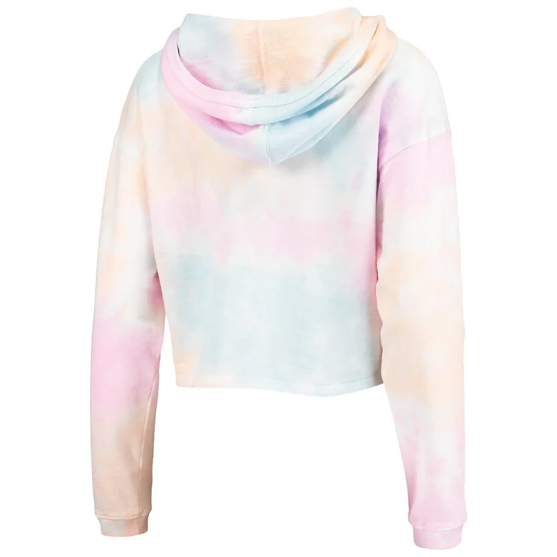 League Collegiate Wear /White Nebraska Huskers Tie-Dye Cropped Pullover Hoodie