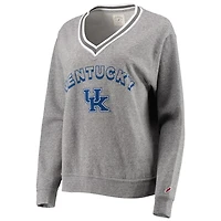 League Collegiate Wear Heathered Gray Kentucky Wildcats Victory Springs Tri-Blend V-Neck Pullover Sweatshirt
