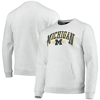 League Collegiate Wear Heathered Gray Michigan Wolverines Upperclassman Pocket Pullover Sweatshirt
