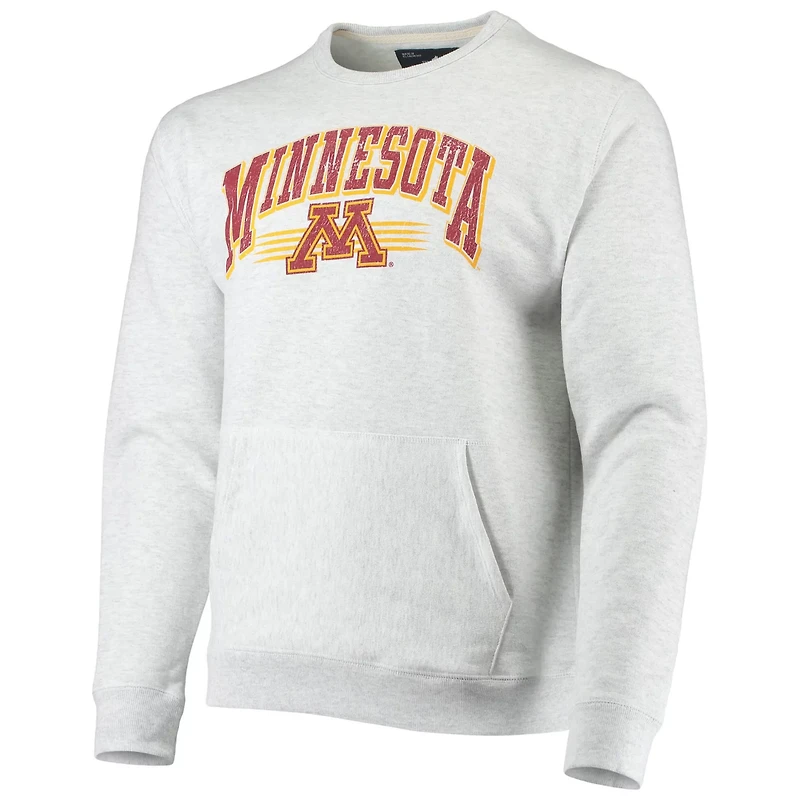 League Collegiate Wear Heathered Gray Minnesota Golden Gophers Upperclassman Pocket Pullover Sweatshirt